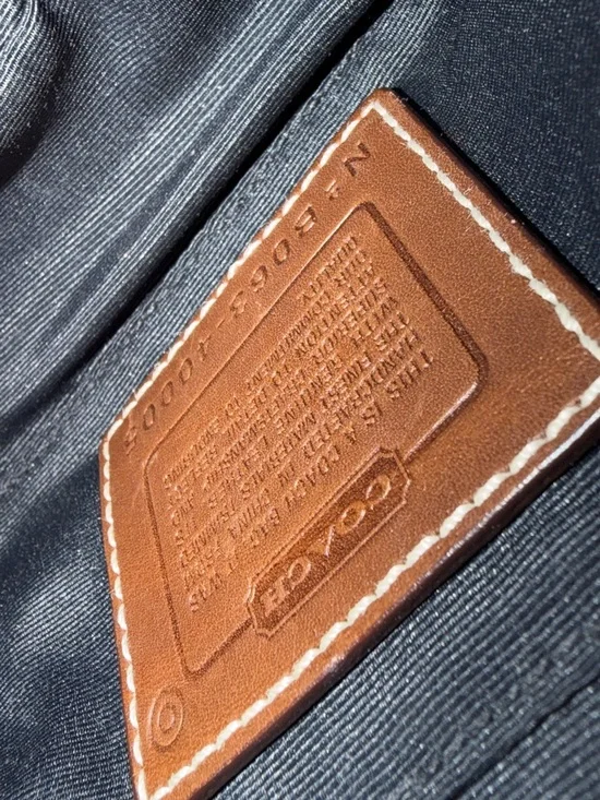 Coach Denim and Leather Patchwork Shoulder Bag - Blue, Tan - Picture 9 of 10